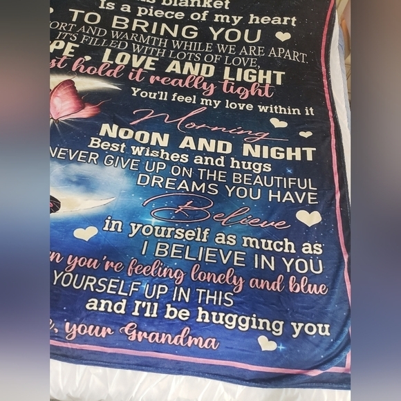 1748- Blanket To My Granddaughter Motivational Words NWT - Picture 4 of 6